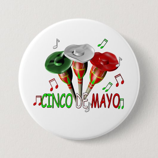 Badge Rond 7,6 Cm Cinco de Mayo (Devant)