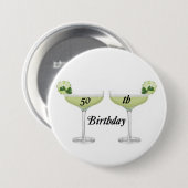 Badge Rond 7,6 Cm cinquantième Bouton d'anniversaire (Devant & derrière)