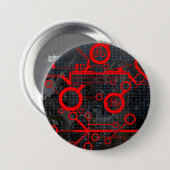 Badge Rond 7,6 Cm Circuit rouge (Devant & derrière)