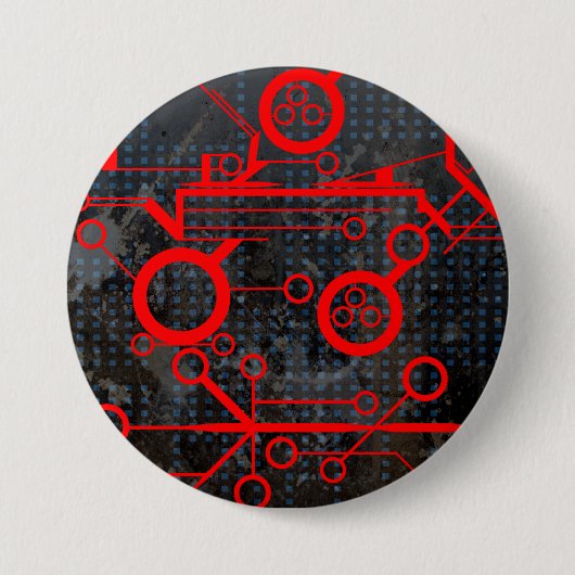 Badge Rond 7,6 Cm Circuit rouge (Devant)