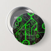 Badge Rond 7,6 Cm Circuit vert (Devant & derrière)