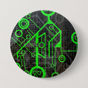 Badge Rond 7,6 Cm Circuit vert
