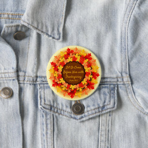 Badge Rond 7,6 Cm Citation Bible Automne Feuilles Thanksgiving