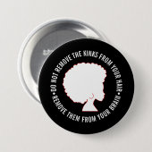 Badge Rond 7,6 Cm Citation de l'Inspirational Marcus Garvey HAIR AFR (Devant & derrière)