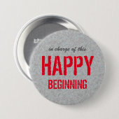 Badge Rond 7,6 Cm Citation optimiste de début heureux (Devant & derrière)