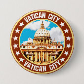 Badge Rond 7,6 Cm Cité du Vatican (Devant)