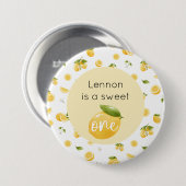 Badge Rond 7,6 Cm Citron sucré Un 1er anniversaire (Devant & derrière)