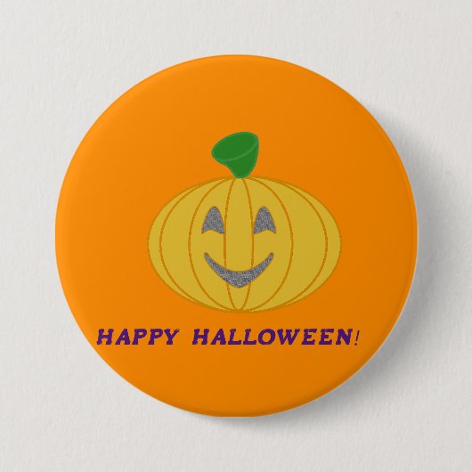 Badge Rond 7,6 Cm Citrouille (Devant)