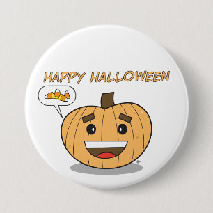 Badge Rond 7,6 Cm Citrouille heureux de Halloween Kawaii - bouton
