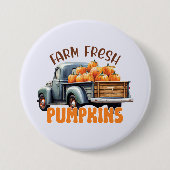 Badge Rond 7,6 Cm Citrouilles frais - Camion rustique (Devant)