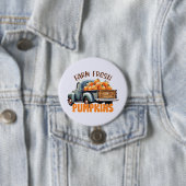 Badge Rond 7,6 Cm Citrouilles frais - Camion rustique (En situation)
