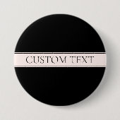 Badge Rond 7,6 Cm Clair rose pâle Bleu Bande et Élégant Texte modifi (Devant)