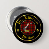 Badge Rond 7,6 Cm Clan Wallace & Bouton Tartan (Devant & derrière)