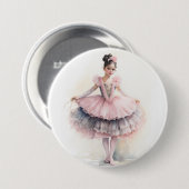 Badge Rond 7,6 Cm Clara (Black Hair) from The Nutcracker Ballet (Devant & derrière)