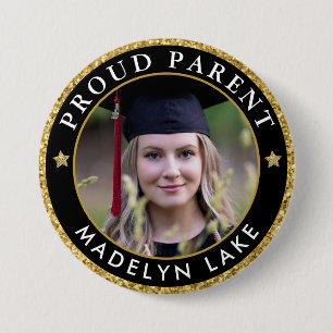 Badge Rond 7,6 Cm Classe de Graduation Photo Parent Fière de 2023
