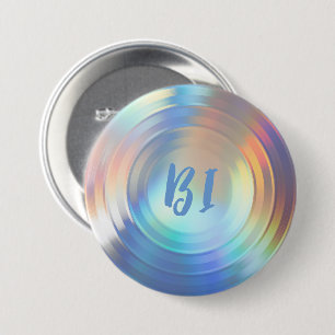 Badge Rond 7,6 Cm Classé Pastel Rainbow Unicorn Holographique Bisexu