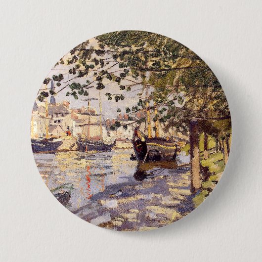 Badge Rond 7,6 Cm Claude Monet. La Seine à Rouen (Devant)