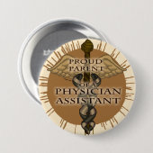 Badge Rond 7,6 Cm Clé de l'assistant du médecin parent (Devant & derrière)