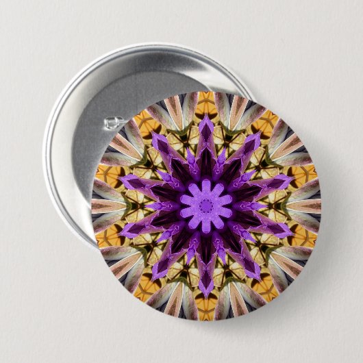BADGE ROND 7,6 CM CLEMATIS (Devant & derrière)