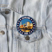 Badge Rond 7,6 Cm Cleveland (En situation)