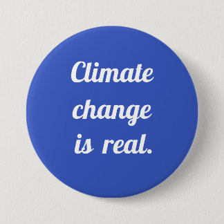 Badge Rond 7,6 Cm Climate Change: Blue Button