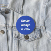 Badge Rond 7,6 Cm Climate Change: Blue Button (En situation)