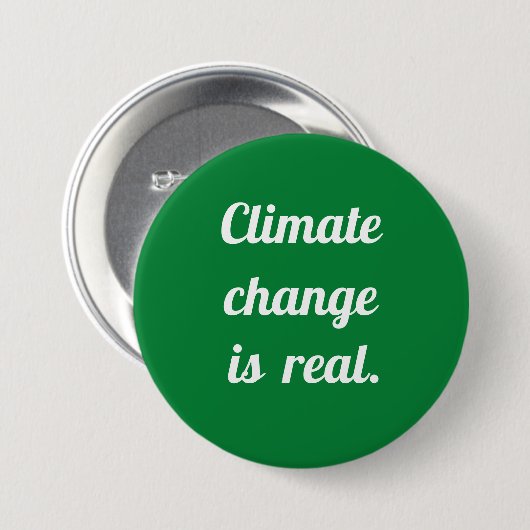 Badge Rond 7,6 Cm Climate Change: Green Button (Devant & derrière)