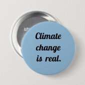 Badge Rond 7,6 Cm Climate Change: Light Blue Button (Devant & derrière)