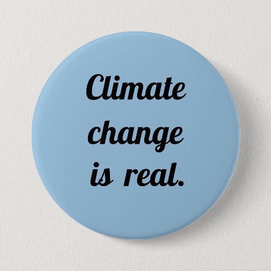 Badge Rond 7,6 Cm Climate Change: Light Blue Button (Devant)