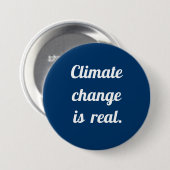 Badge Rond 7,6 Cm Climate Change:  Prussian Blue Button (Devant & derrière)