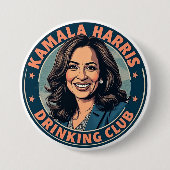 Badge Rond 7,6 Cm Club de boisson Kamala Harris (Devant)