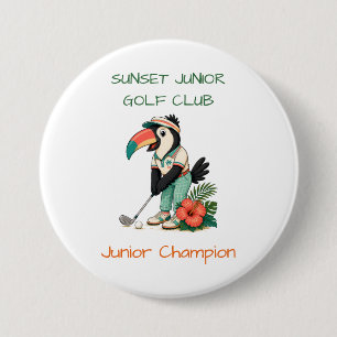 Badge Rond 7,6 Cm Club de golf junior personnalisé avec toucan migno