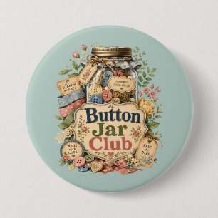 Badge Rond 7,6 Cm Club de jarre à boutons Cottagecore Collage de cou
