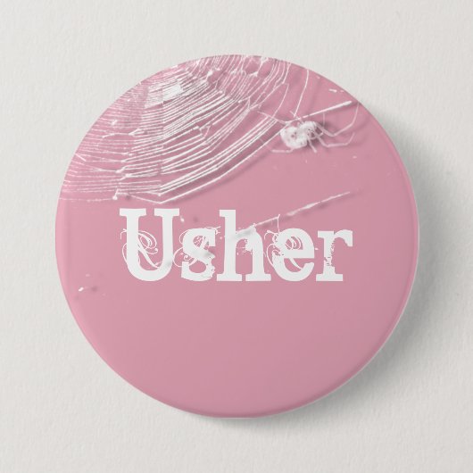 Badge Rond 7,6 Cm Cobwebs and White Spiders Usher (Devant)