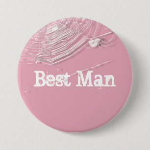 Badge Rond 7,6 Cm Cobwebs et araignées blanches Meilleur homme