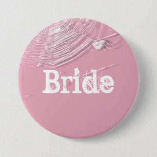Badge Rond 7,6 Cm Cobwebs et mariée d'araignées blanches