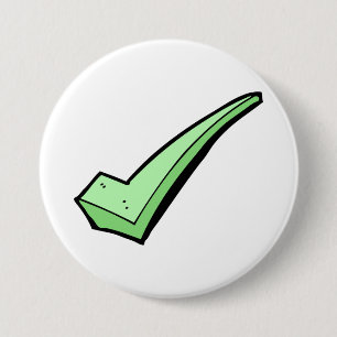Badge Rond 7,6 Cm Coche Verte Symbole de Validation