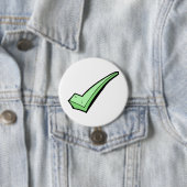 Badge Rond 7,6 Cm Coche Verte Symbole de Validation (En situation)