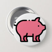 Badge Rond 7,6 Cm Cochon (Devant & derrière)