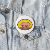 Badge Rond 7,6 Cm Cochon de ferme rétro avec Sunburst