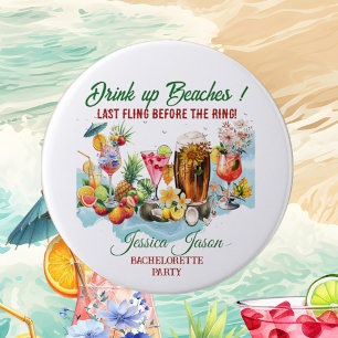 Badge Rond 7,6 Cm Cocktails de plage tropicale Fête de Bachelorette 