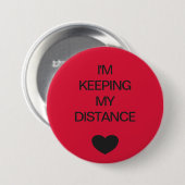 Badge Rond 7,6 Cm Code de couleur de distance sociale rouge (Devant & derrière)