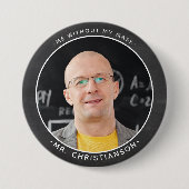 Badge Rond 7,6 Cm Code photo personnalisé de l'enseignant du seconda (Devant)