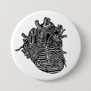Badge Rond 7,6 Cm Coeur