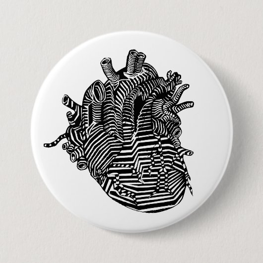 Badge Rond 7,6 Cm Coeur (Devant)