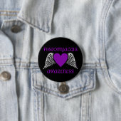 Badge Rond 7,6 Cm Coeur/ailes...bouton Fibro (En situation)