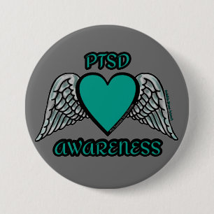 Badge Rond 7,6 Cm Coeur/ailes… PTSD