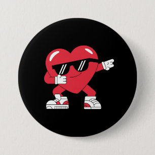 Badge Rond 7,6 Cm Cœur Dabbing Cadeaux drôles pour la Saint-Valentin