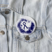Badge Rond 7,6 Cm Coeur de gravité bleu foncé (En situation)