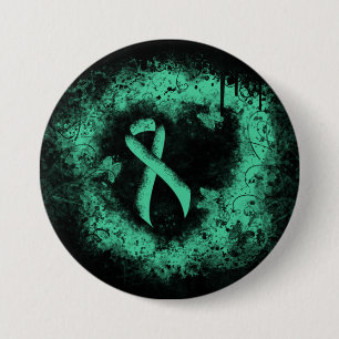 Badge Rond 7,6 Cm Coeur de Grunge de la Monnaie vert de sensibilisat